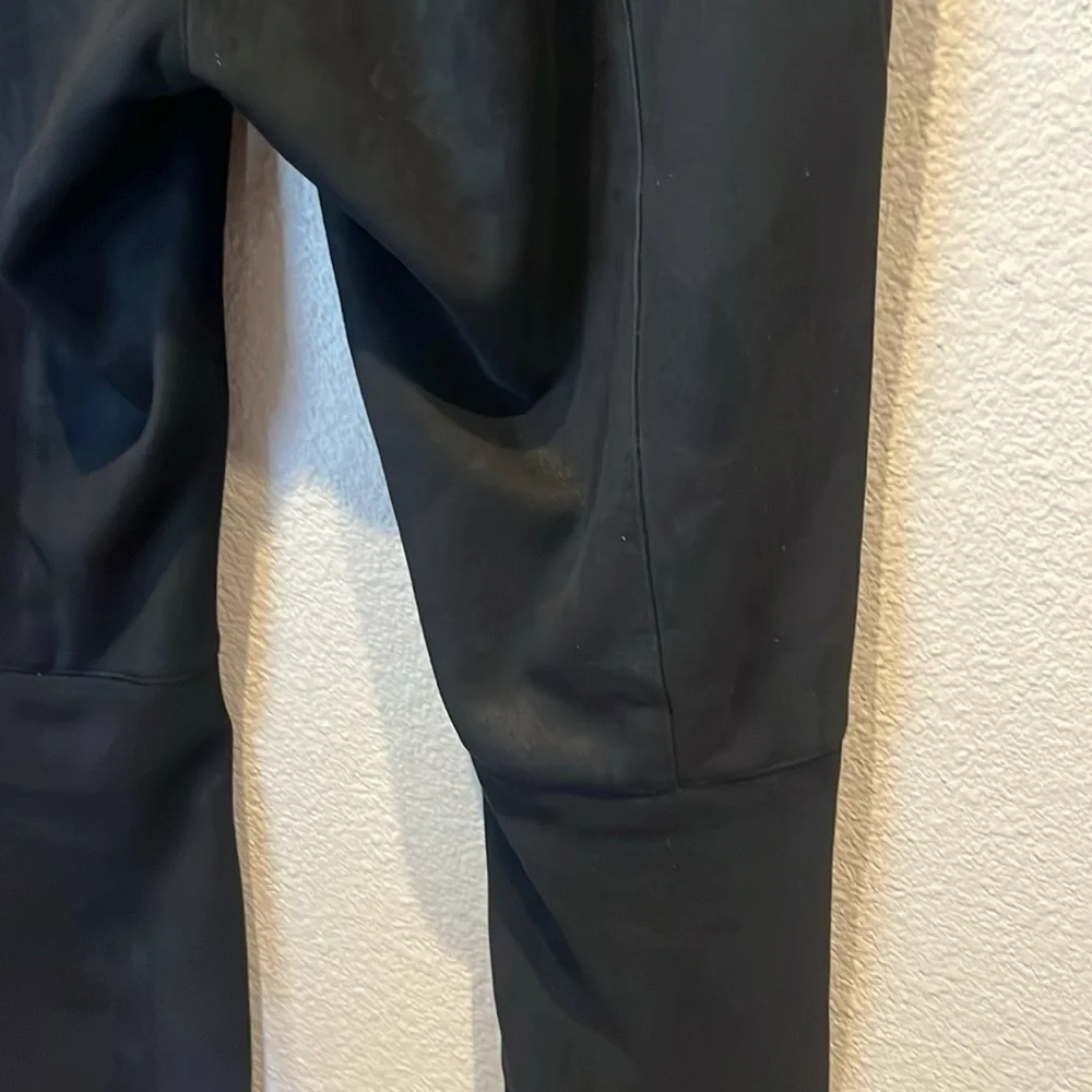Soft Surroundings Urban Noir Leggings Womens M Faux Suede Pants Black Textured